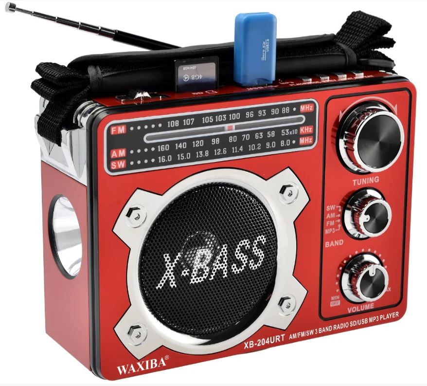 XB-204URT High Quality Portable Radio with Strap OEM Customized USB FM rechargeable Radio, Black blue red wooden
XB-204URT High Quality Portable Radio with Strap OEM Customized USB FM rechargeable Radio, Black blue red wooden
