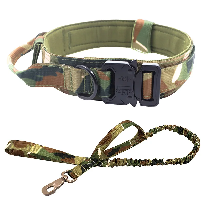 Heavy Duty 1.5" metal buckle Handle Army Nylon military with handle Tactical Dog Collars and Leashes set
Heavy Duty 1.5" metal buckle Handle Army Nylon military with handle Tactical Dog Collars and Leashes set