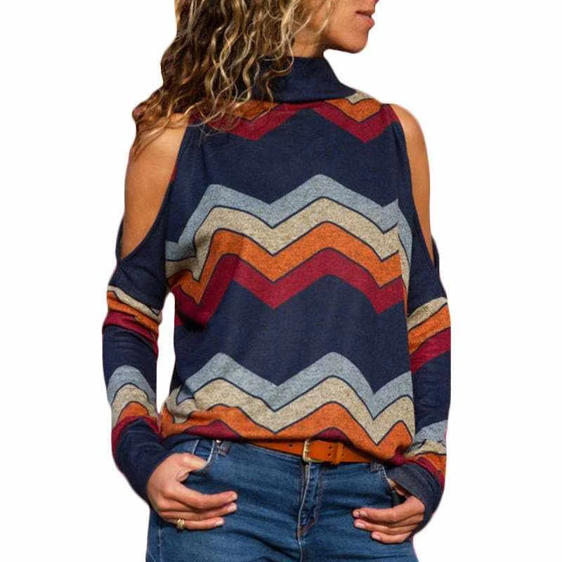 Mzl's Love Women Blouses Sexy Cold Shoulder Tops Casual Turtleneck Knitted Top Jumper Pullover Print Long Sleeve Shirt Blusas
Mzl's Love Women Blouses Sexy Cold Shoulder Tops Casual Turtleneck Knitted Top Jumper Pullover Print Long Sleeve Shirt Blusas
