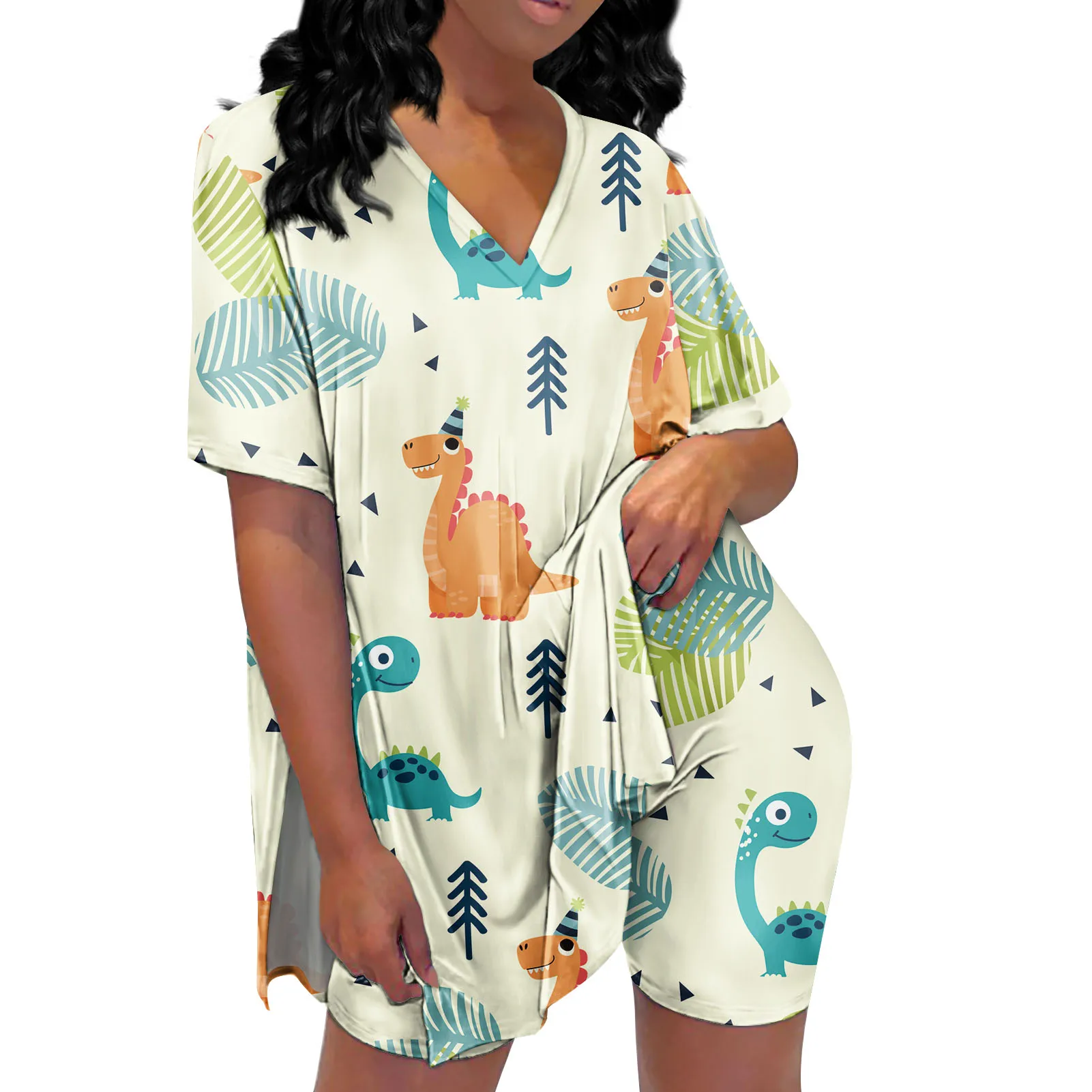 2021 Summer 2 pieces pants set Two Piece Outfits For Women Short Sleeve V Neck Bodycon Shorts Set
2021 Summer 2 pieces pants set Two Piece Outfits For Women Short Sleeve V Neck Bodycon Shorts Set