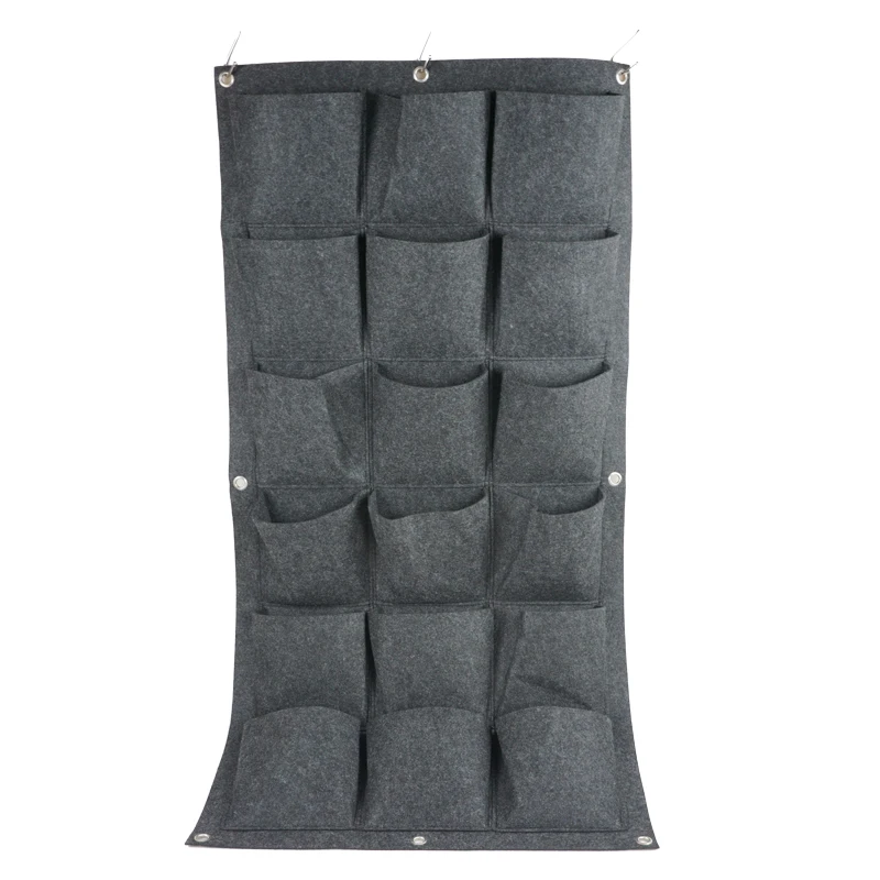 Upin custom 18 pockets high quality garden wall planter felt non woven fabric plant growing bags wall pot felt, Gray
Upin custom 18 pockets high quality garden wall planter felt non woven fabric plant growing bags wall pot felt, Gray