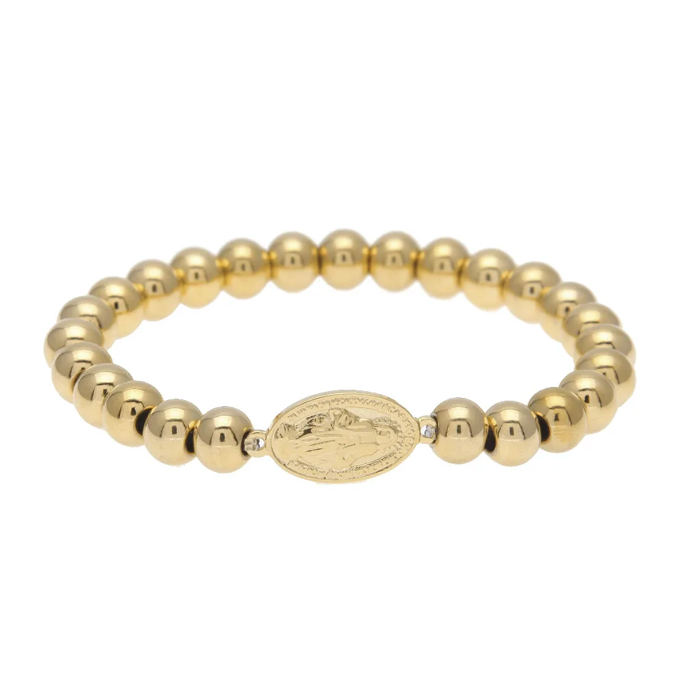 SLB062 Oval shape accessories engrave 316l stainless steel jesus women jewellery bangles beaded bracelet women, Silver
SLB062 Oval shape accessories engrave 316l stainless steel jesus women jewellery bangles beaded bracelet women, Silver