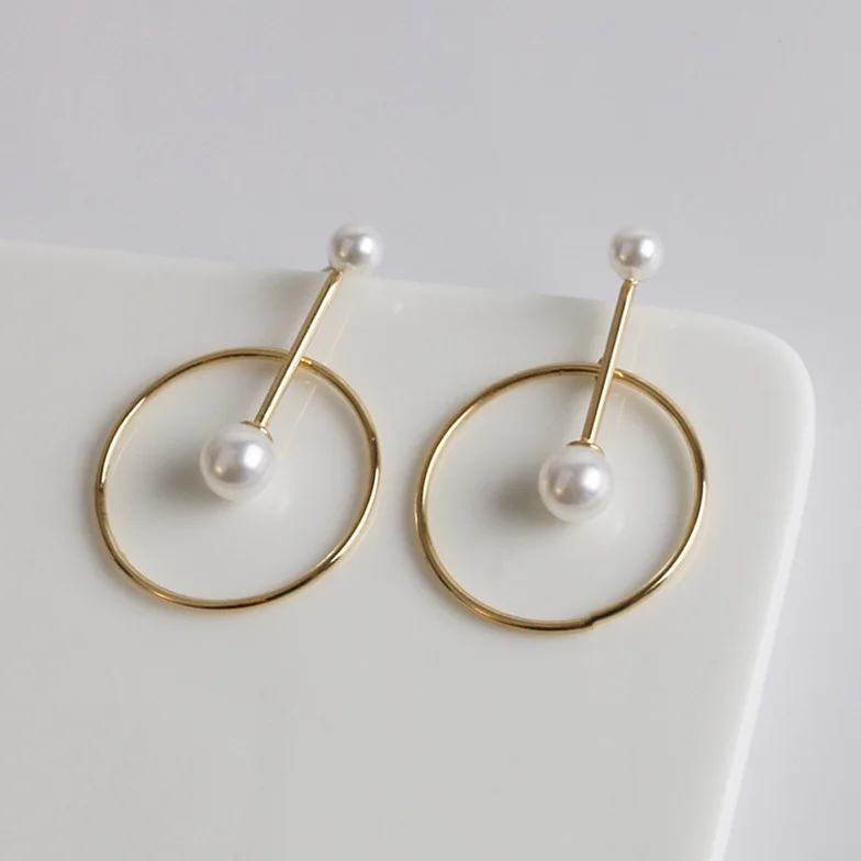 Luxury Real 14K Gold Plated S925 Sterling Silver Needle Pearl Stud Earrings Geometric Round Circle Pendant Earring
Luxury Real 14K Gold Plated S925 Sterling Silver Needle Pearl Stud Earrings Geometric Round Circle Pendant Earring