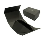 Luxury Custom Logo Printed Recycled Cardboard Packaging Magnetic Closure Black Flat Foldable Paper Gift Boxes