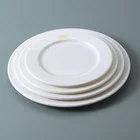 Wholesale cheap bulk plain white 10.25" plastic melamine dish flat plates for restaurant