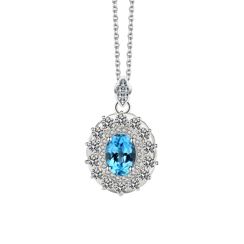 The New Design is Reversible And Wearable Oval Flower Pendant Necklace 925 Sterling Silver Natural Blue Topaz Stone Necklace
The New Design is Reversible And Wearable Oval Flower Pendant Necklace 925 Sterling Silver Natural Blue Topaz Stone Necklace