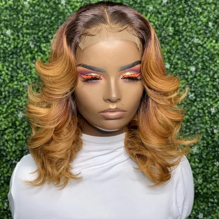 Short bob Wavy Honey Blonde Ombre Color 100% Brazilian Human Hair 4x4 Lace Closure Wigs
Short bob Wavy Honey Blonde Ombre Color 100% Brazilian Human Hair 4x4 Lace Closure Wigs