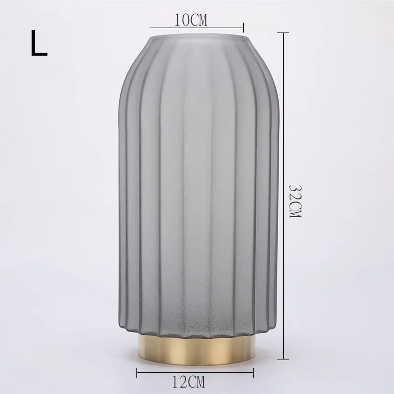 Modern High-grade Large Striped Metal Bottom Glass Vase Glass Flower Vase Flower Decoration Decorative Vases With Flowers, As photo
Modern High-grade Large Striped Metal Bottom Glass Vase Glass Flower Vase Flower Decoration Decorative Vases With Flowers, As photo