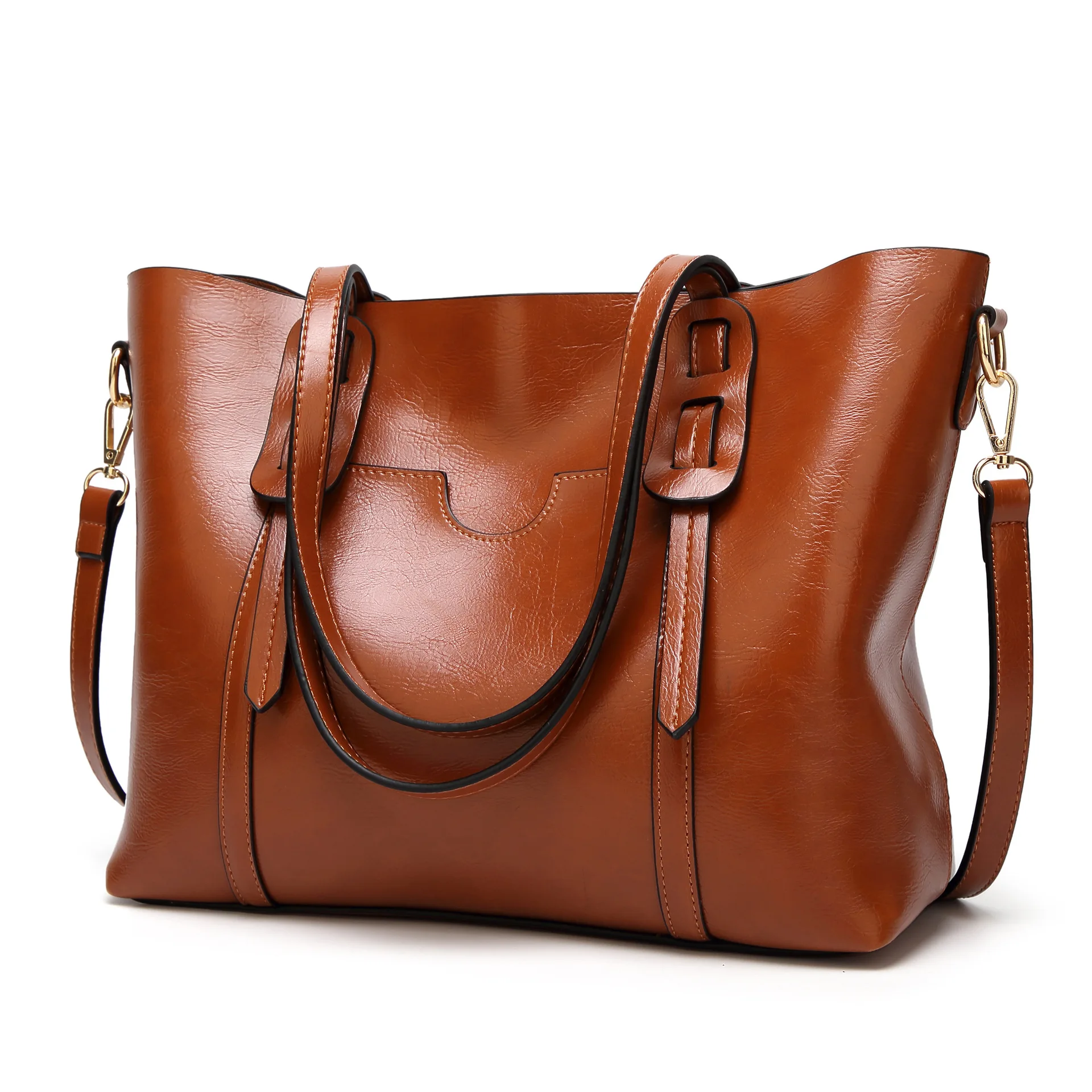 China Supplier Luxury Handbags For Women 2020 Soft Oil Waxed Pu Leather Shoulder Ladies Hand bags With Large Capacity, Black, red, brown or customized
China Supplier Luxury Handbags For Women 2020 Soft Oil Waxed Pu Leather Shoulder Ladies Hand bags With Large Capacity, Black, red, brown or customized