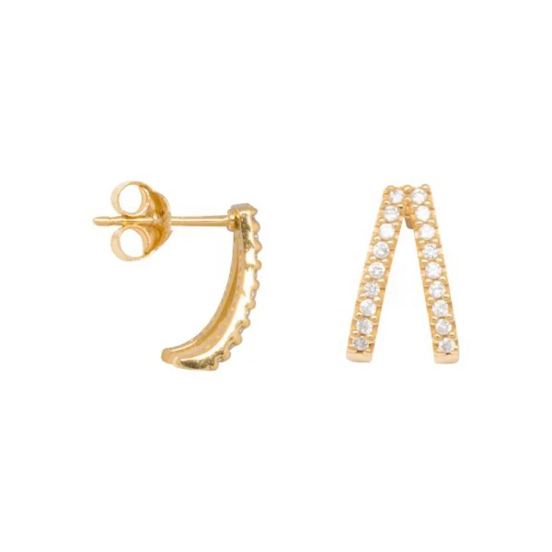 New Trendy 925 Sterling Silver CZ Paved Stud Double C Shape Earrings Daily Simple Earrings For Women
New Trendy 925 Sterling Silver CZ Paved Stud Double C Shape Earrings Daily Simple Earrings For Women