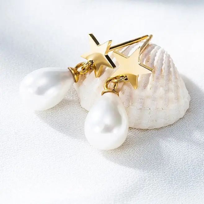 Pearl Gold Plated Stainless Steel Jewelry Fashion Accessories Simple Pendant Earrings
Pearl Gold Plated Stainless Steel Jewelry Fashion Accessories Simple Pendant Earrings