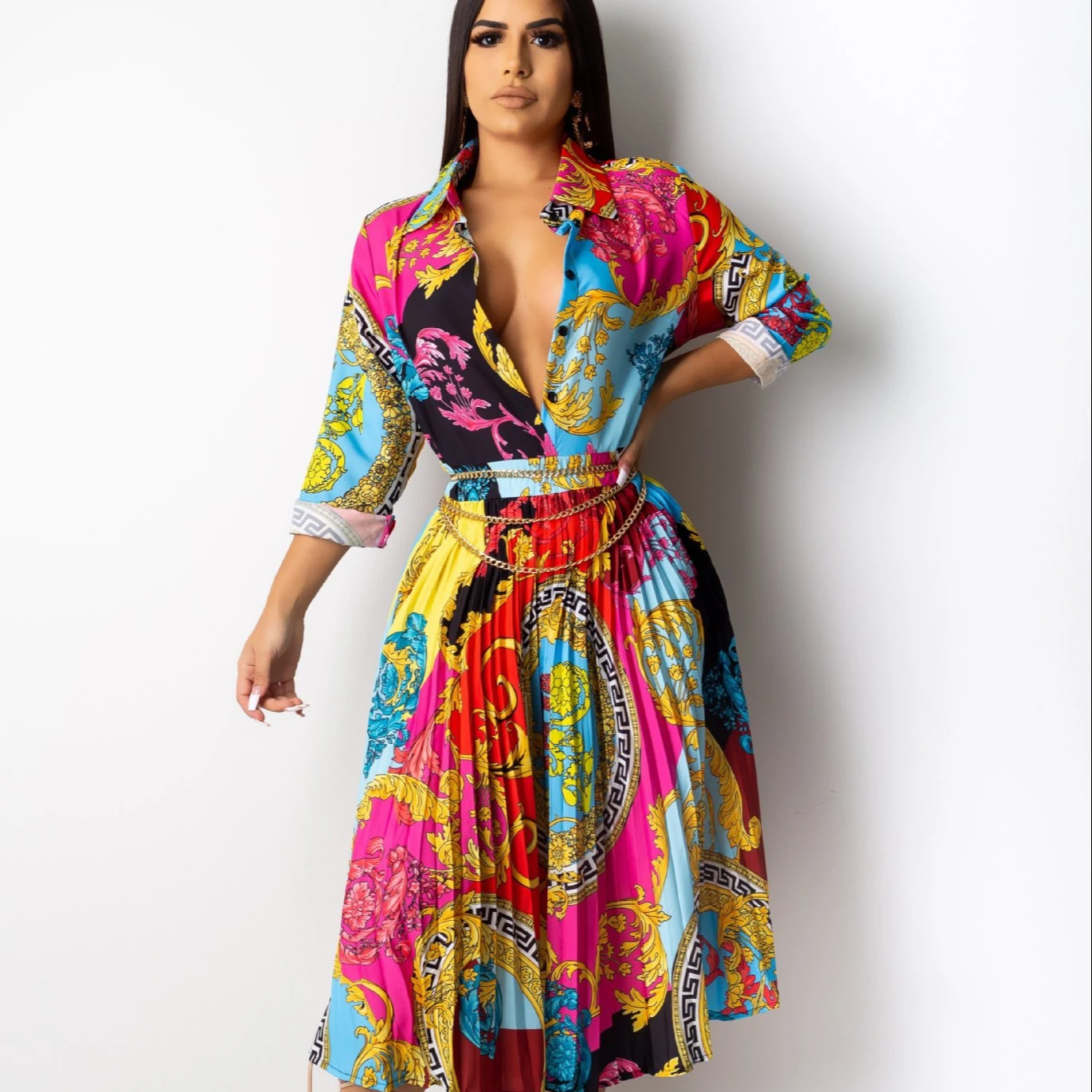 New fashion ladies spring pleated dress women full sleeve luxury evening party shirt dress, Picture
New fashion ladies spring pleated dress women full sleeve luxury evening party shirt dress, Picture