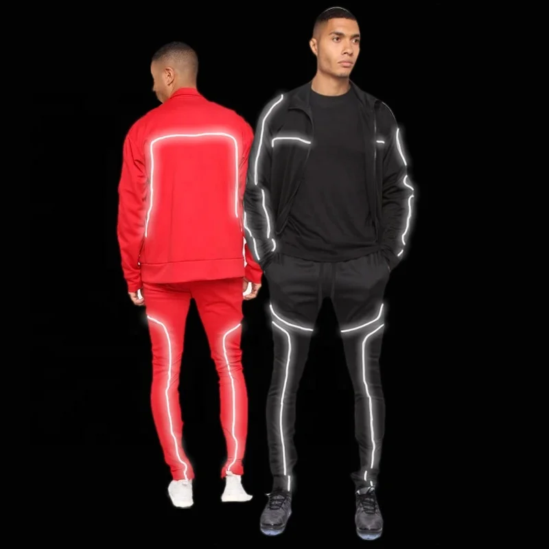 2021 Men's Sportswear Suit Full-body reflective strip Fitness Casual custom logo Outwear Training Clothes Tracksuit Men Sets, Colors
2021 Men's Sportswear Suit Full-body reflective strip Fitness Casual custom logo Outwear Training Clothes Tracksuit Men Sets, Colors