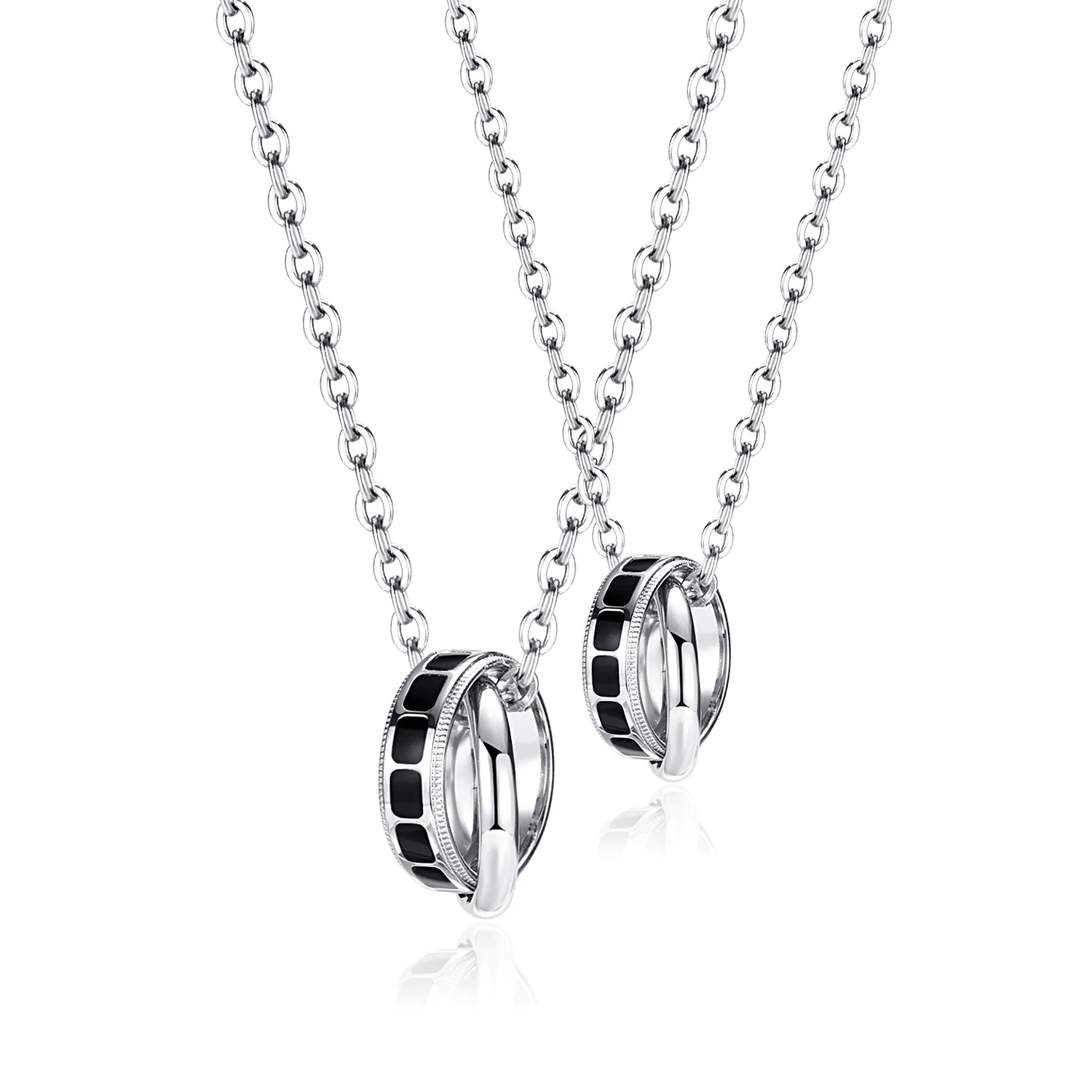Korean version of the fashion stainless steel long set chain double ring pendant titanium steel couple necklace
Korean version of the fashion stainless steel long set chain double ring pendant titanium steel couple necklace