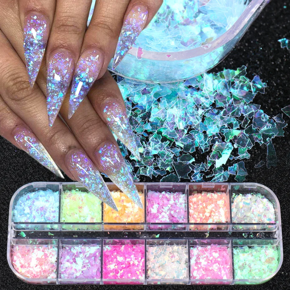 12 Grids 3D Flakes Nail Glitter Decorations Chameleon Nail Accessory Fluorescent Nail Sequins decorations 2021, Multi
12 Grids 3D Flakes Nail Glitter Decorations Chameleon Nail Accessory Fluorescent Nail Sequins decorations 2021, Multi