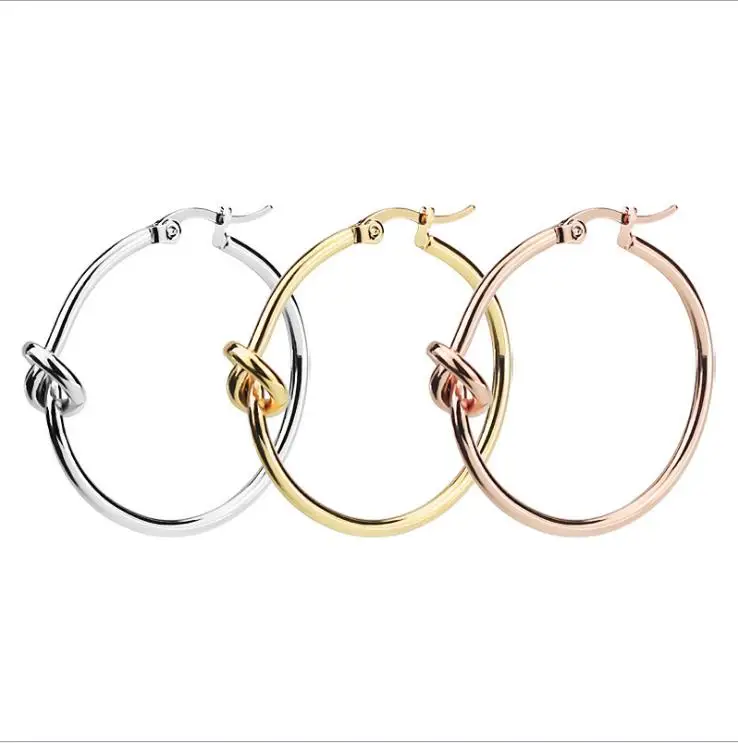 ES1032 High Quality Gold Plated Stainless Steel Knot Knotted Hoop Earrings for Women
ES1032 High Quality Gold Plated Stainless Steel Knot Knotted Hoop Earrings for Women