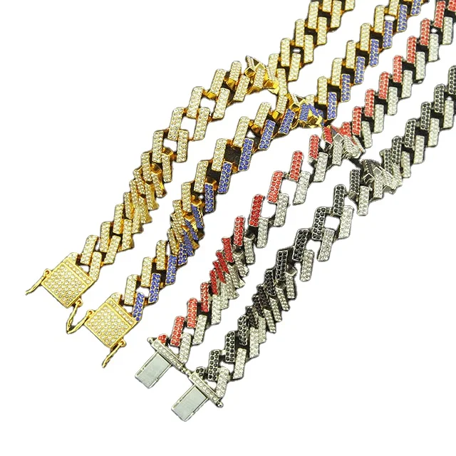 Men's Explosive Hip Hop Jewelry Full Diamond Diamond Strip Color Diamond Cuban Chain Magnet Clasp Necklace 15mm Wide
Men's Explosive Hip Hop Jewelry Full Diamond Diamond Strip Color Diamond Cuban Chain Magnet Clasp Necklace 15mm Wide