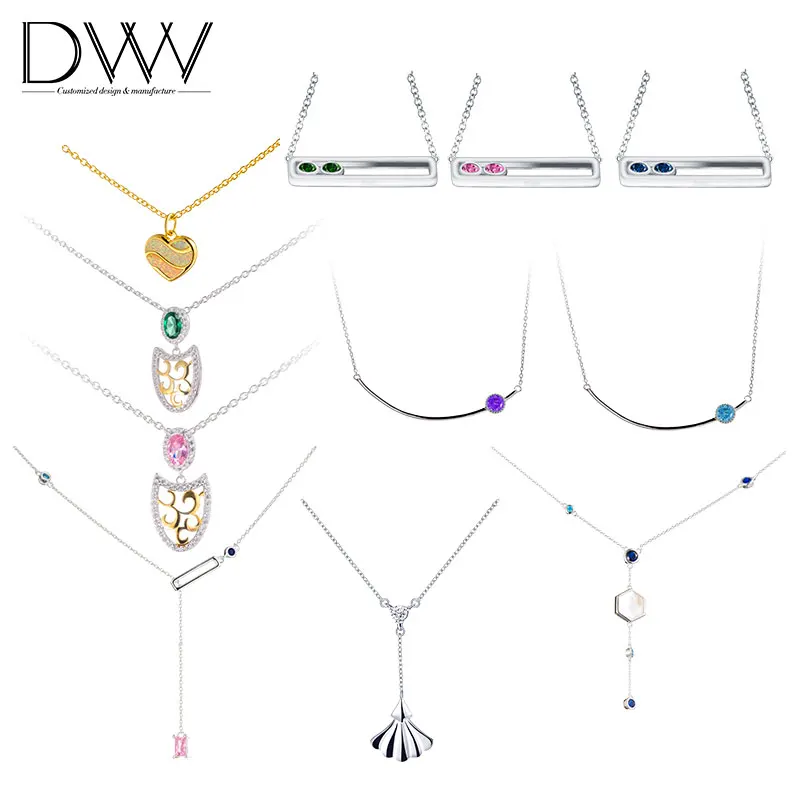Long Necklace Women Modern Necklace Gemstone Sterling Silver Necklace, Customized color
Long Necklace Women Modern Necklace Gemstone Sterling Silver Necklace, Customized color