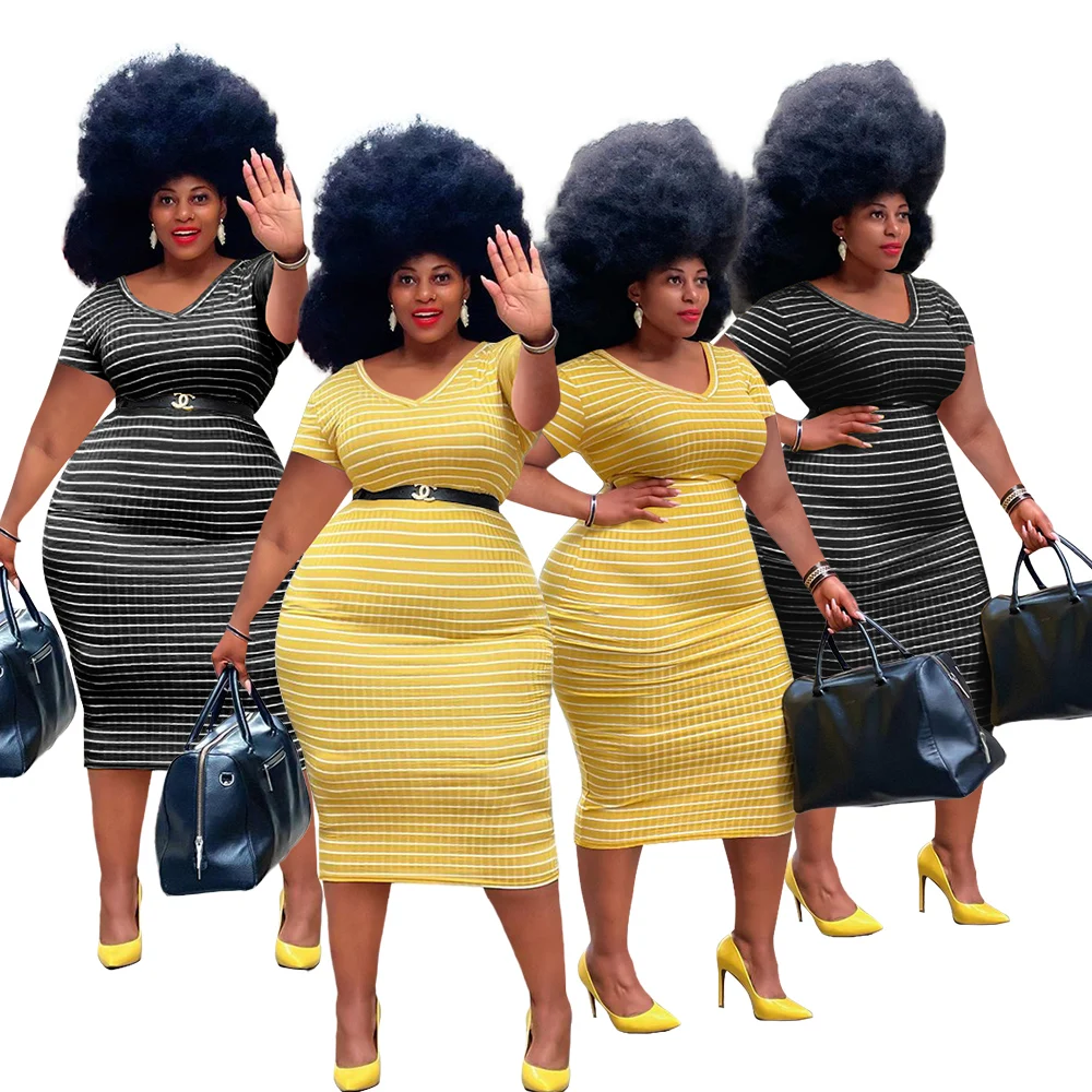 2021 summer women's dress European and American large size classic stripes large size women's dress, Picture
2021 summer women's dress European and American large size classic stripes large size women's dress, Picture