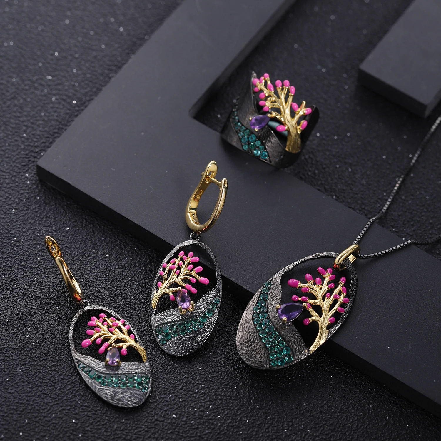 Abiding Natural Amethyst Fine Jewelry Set Women New Design 925 Sterling Silver Costume Jewelry Sets
Abiding Natural Amethyst Fine Jewelry Set Women New Design 925 Sterling Silver Costume Jewelry Sets