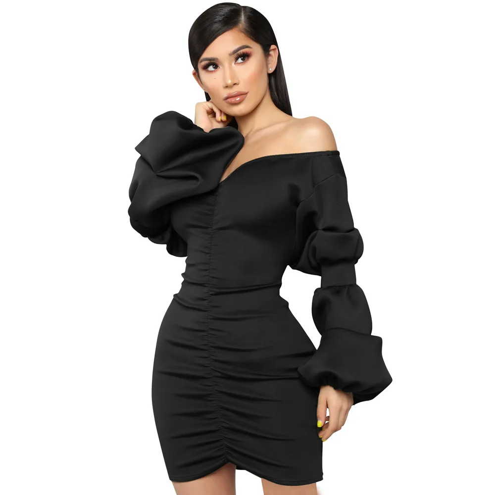 2020 New Arrival High Quality Women off shoulder v neck puff sleeve bodycon fashion Midi casual dresses
2020 New Arrival High Quality Women off shoulder v neck puff sleeve bodycon fashion Midi casual dresses