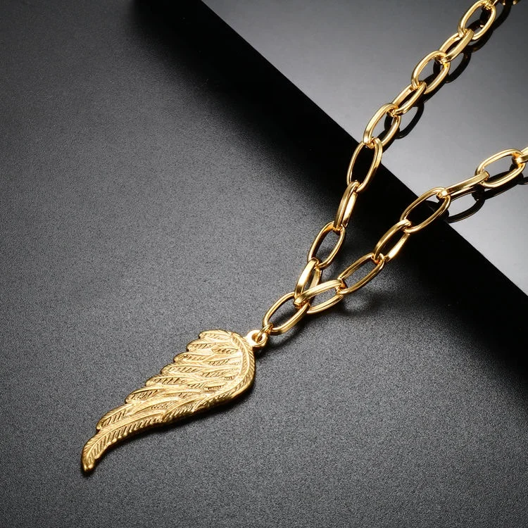 Trendy Necklace Newly Design 18k Gold Plated Stainless Steel Angel Wing Necklace Jewellery Necklaces for Girls, Gold color
Trendy Necklace Newly Design 18k Gold Plated Stainless Steel Angel Wing Necklace Jewellery Necklaces for Girls, Gold color