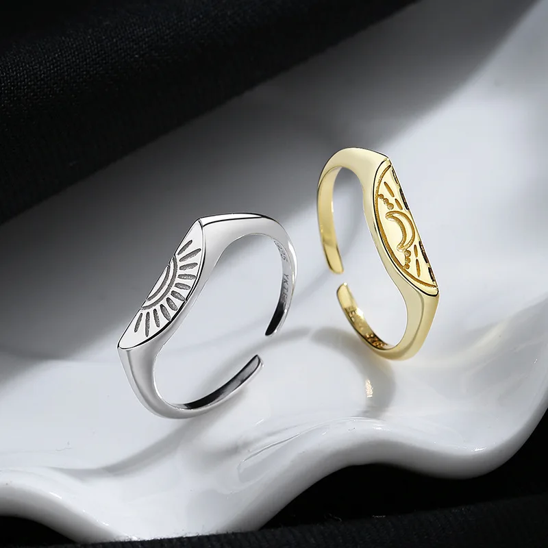 Carline New Minimalist 925 Sterling Silver Ring Sun Moon Women Rings Open Fine Silver Ring For Woman Couple
Carline New Minimalist 925 Sterling Silver Ring Sun Moon Women Rings Open Fine Silver Ring For Woman Couple