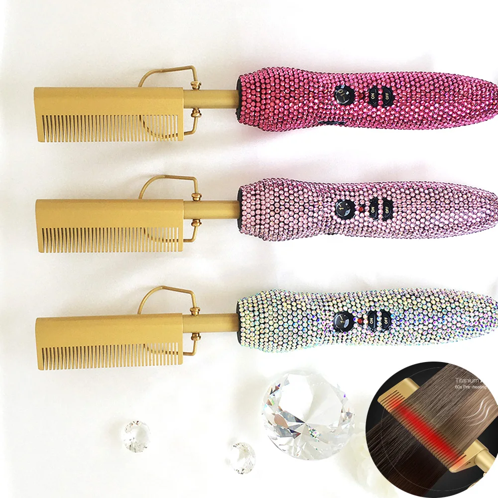Hair Curler Glass Drill Copper Comb Diamond Set With Handmade Diamond Hair Straightener Roller Electric Straight Hair Brush, White/ black/pink/blue/purple/silver
Hair Curler Glass Drill Copper Comb Diamond Set With Handmade Diamond Hair Straightener Roller Electric Straight Hair Brush, White/ black/pink/blue/purple/silver