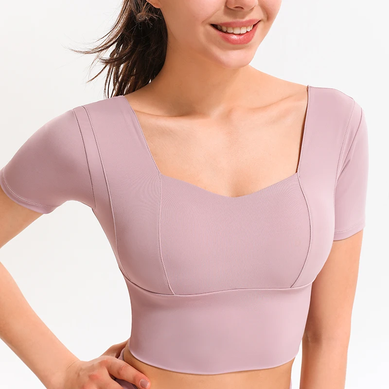 Seamless Yoga Set Crop Activewear Sets For Women Solid Nylon Fitness Short Sleeve Top Bra, White,black, red,purple,yellow,blue
Seamless Yoga Set Crop Activewear Sets For Women Solid Nylon Fitness Short Sleeve Top Bra, White,black, red,purple,yellow,blue