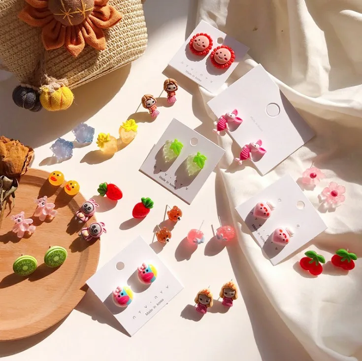 S925 silver needle Korean simple and sweet cartoon fruit flower earrings cute children fun acrylic earrings, Red
S925 silver needle Korean simple and sweet cartoon fruit flower earrings cute children fun acrylic earrings, Red