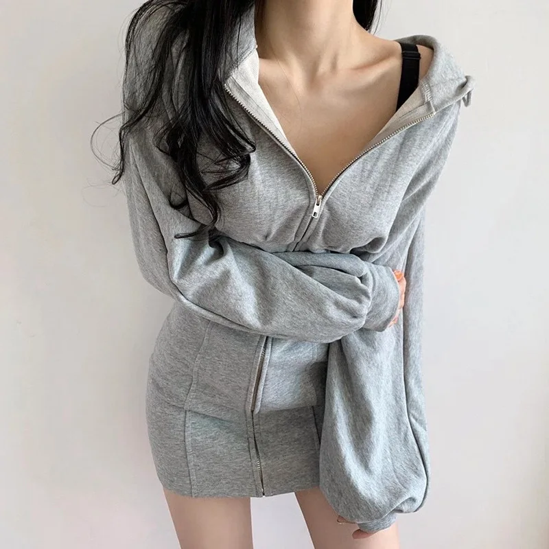 Spring Slim Slimming Long Sleeve Women Hooded Dresses High Waist Pleated Custom Casual Sexy Tunic Zipper Sweater Hoodie Dress, Gray, black
Spring Slim Slimming Long Sleeve Women Hooded Dresses High Waist Pleated Custom Casual Sexy Tunic Zipper Sweater Hoodie Dress, Gray, black