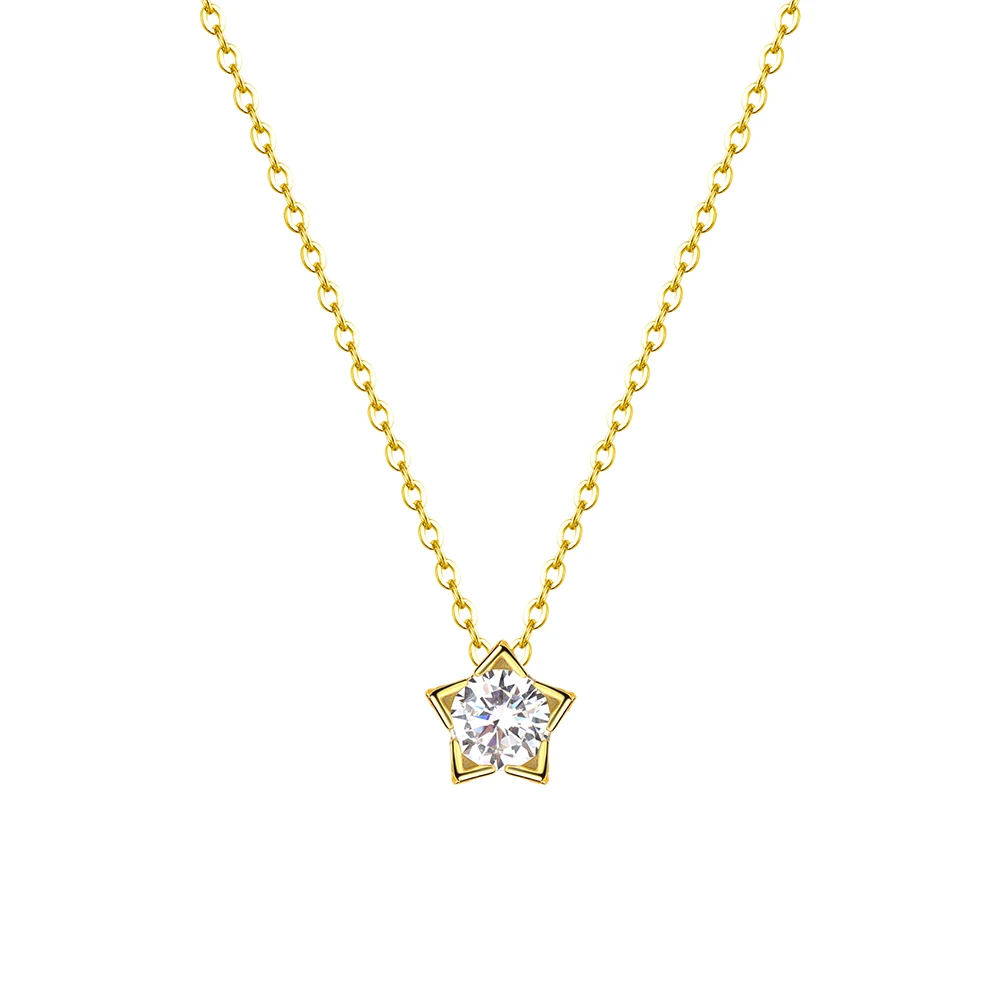Exquisite Appearance Charm Necklace Sterling Silver 18K Gold Plated Inlaid colorful Zircon Star Pendant Necklace
Exquisite Appearance Charm Necklace Sterling Silver 18K Gold Plated Inlaid colorful Zircon Star Pendant Necklace