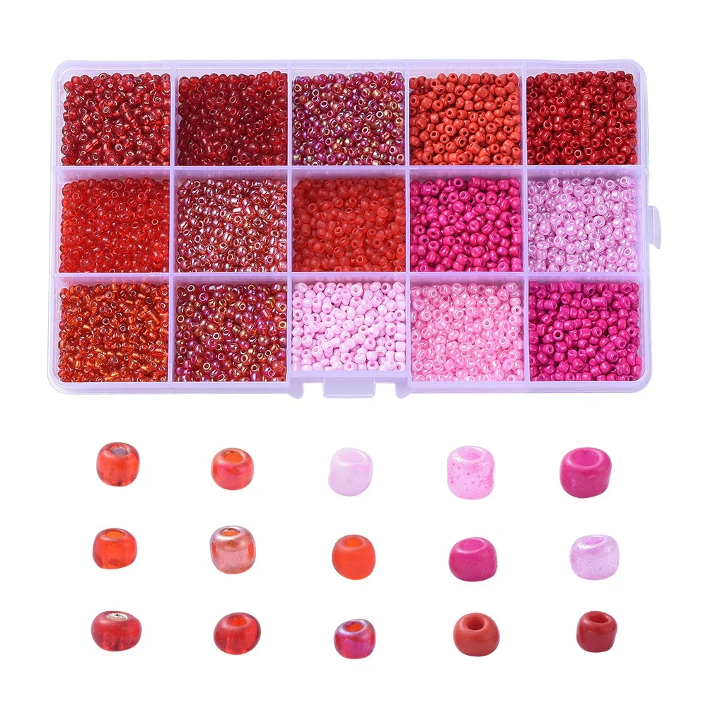 Red Series 3mm/4mm Glass Seed Beads For Jewelry Making DIY Handmade Accessories Kit, Mixed
Red Series 3mm/4mm Glass Seed Beads For Jewelry Making DIY Handmade Accessories Kit, Mixed