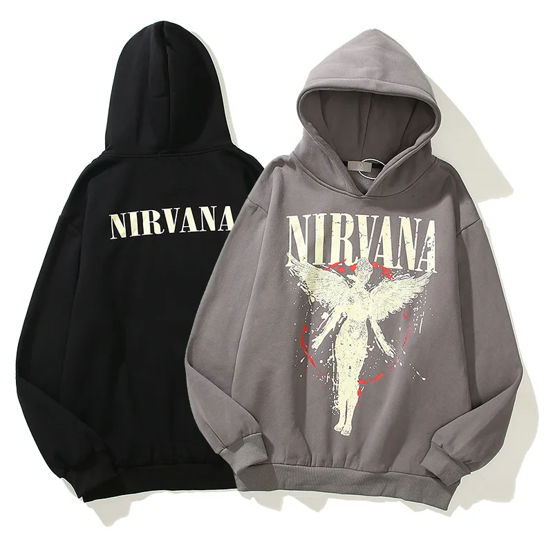Fashion street wear High street rock punk hip Hop Oversized coat Nirvana Angel loose retro hoodies
Fashion street wear High street rock punk hip Hop Oversized coat Nirvana Angel loose retro hoodies