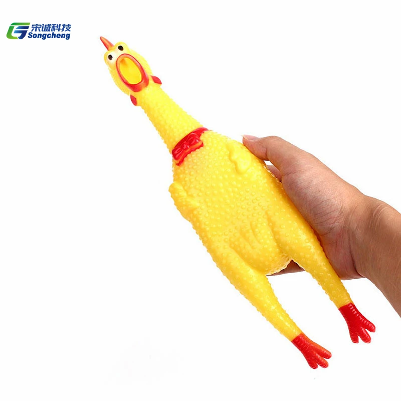 

Funny Yellow Screaming Chicken Squeeze Sound Toy PVC Pet Chew Toy Screaming Chicken Dog Toys 10 pcs/ctn