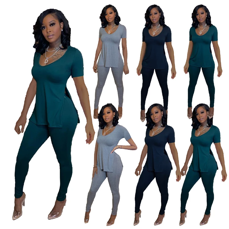 Casual Female Clothes Split T-shirt Pants Summer Homewear Plus Size Women Two Piece Set, Picture
Casual Female Clothes Split T-shirt Pants Summer Homewear Plus Size Women Two Piece Set, Picture