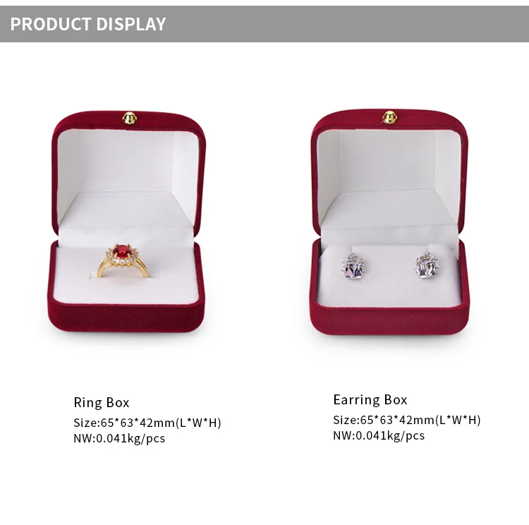Custom Luxury Small Velvet Engagement Ring Box Ring JEWELRI BOX Jewelry Box