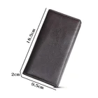 High-grade Black Genuine Leather Purse Custom Logo Long Card Wallet RFID For Men Provide Customer Design