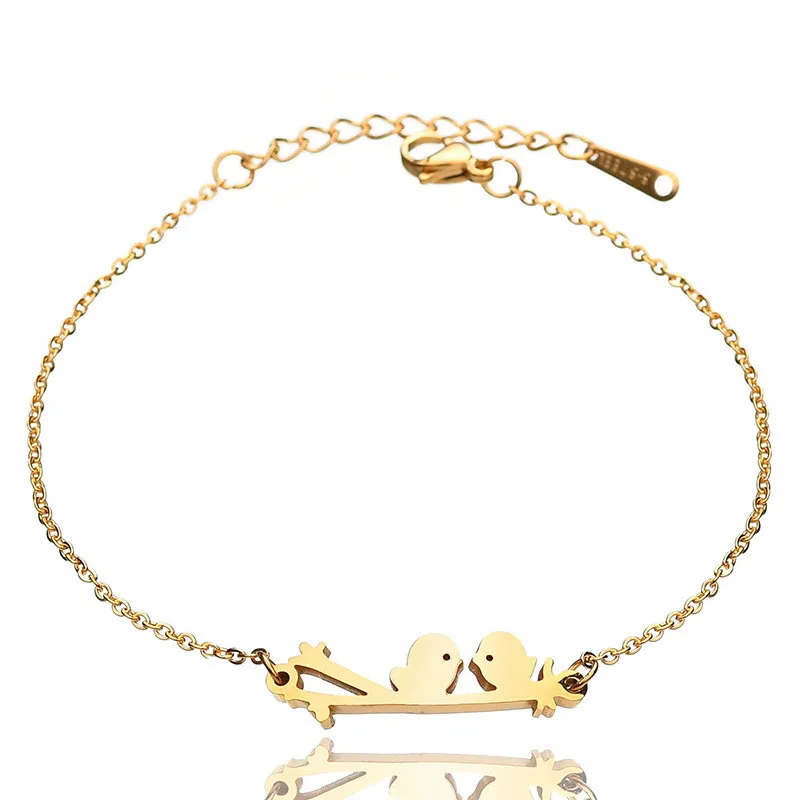 Valentine's Day Present Gold Silver Plated Stainless Steel Lovebird Double Birds Bracelet For Couple Lover, Picture
Valentine's Day Present Gold Silver Plated Stainless Steel Lovebird Double Birds Bracelet For Couple Lover, Picture