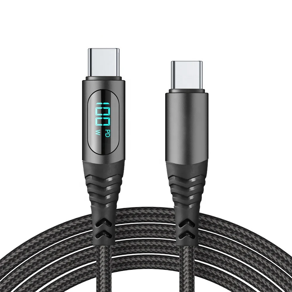 Popular 100W 66W 27W LED Display Nylon Braided PD USB C TO USB Type C Cable Fast Charging Android Mobile Phone Accessories
Popular 100W 66W 27W LED Display Nylon Braided PD USB C TO USB Type C Cable Fast Charging Android Mobile Phone Accessories