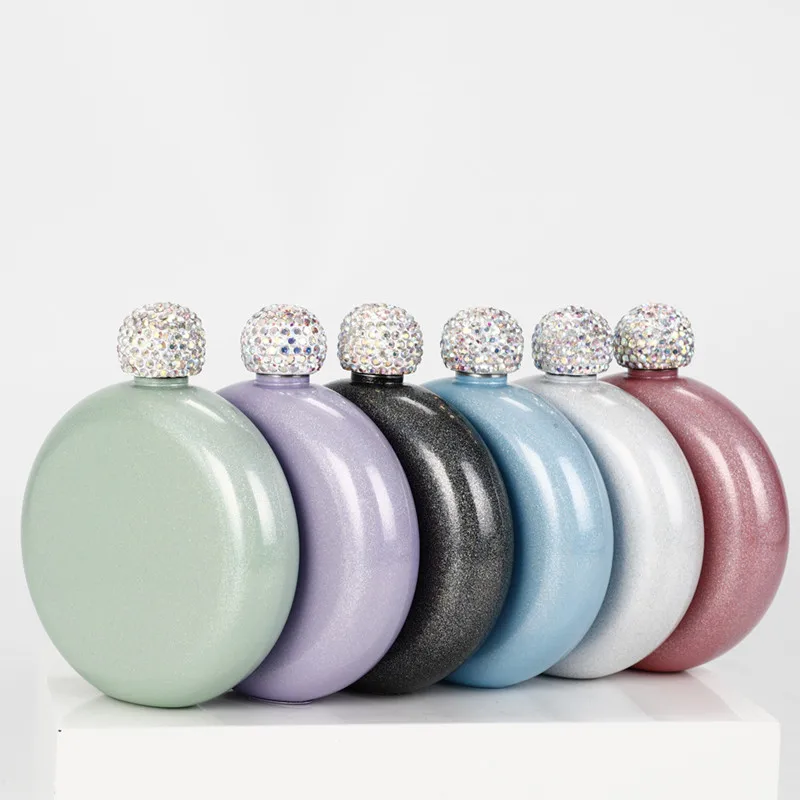 Solhui Portable Round Mini Hip Flask 304 Stainless Steel Wine Kettle Crystal Cover Colorful Ladies Flagon
Solhui Portable Round Mini Hip Flask 304 Stainless Steel Wine Kettle Crystal Cover Colorful Ladies Flagon