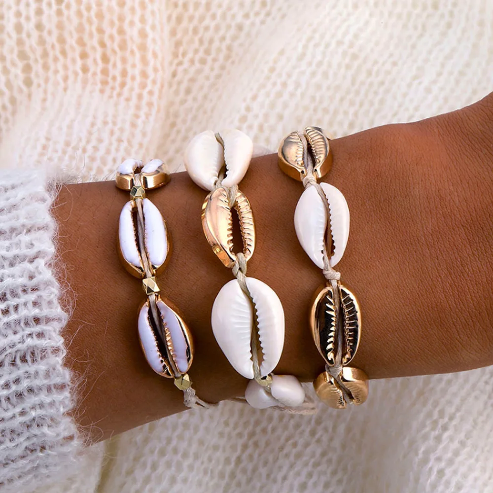 Bracelets Bohemian Braided Knotted Shell Bracelet, Drip Alloy Adjustable Gold Plated Bracelet For Women, Gold color
Bracelets Bohemian Braided Knotted Shell Bracelet, Drip Alloy Adjustable Gold Plated Bracelet For Women, Gold color