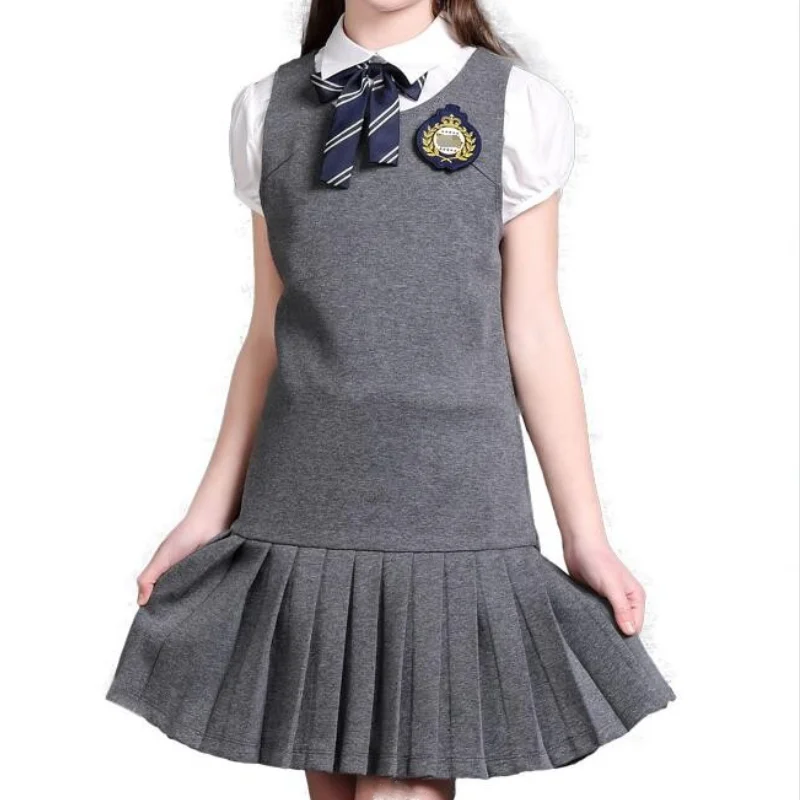 grey tartan pinafore dress school