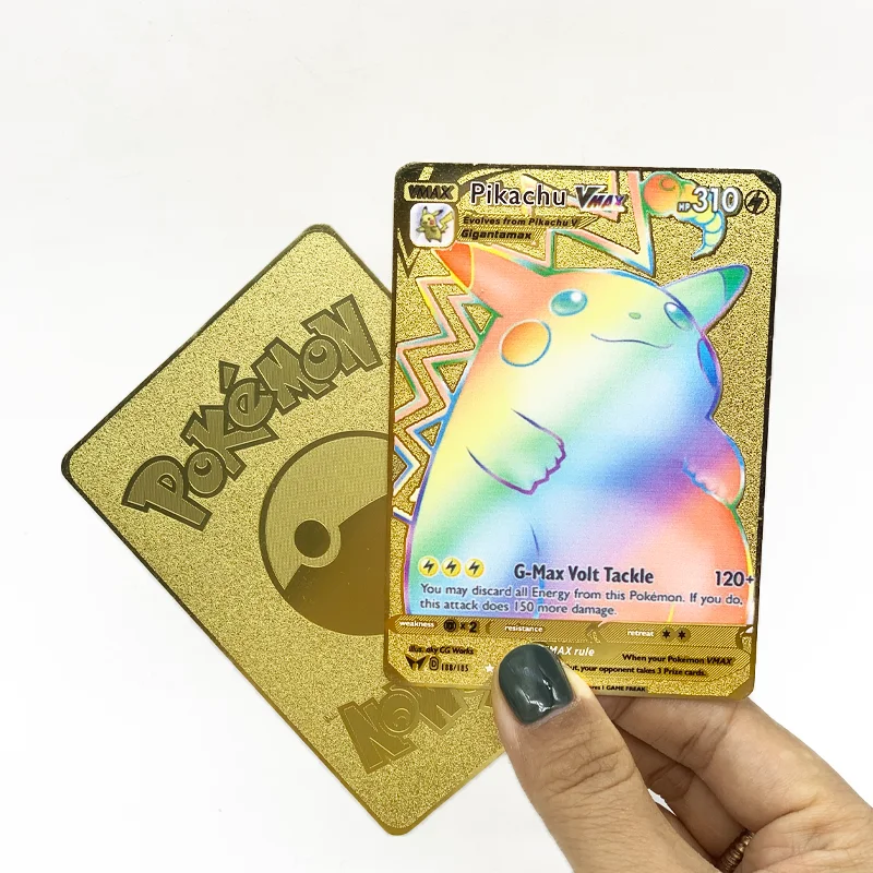 Rainbow Pikachu Vmax 310 Gold Metal Game Cards Charizard Vmax 330 
Rainbow Pikachu Vmax 310 Gold Metal Game Cards Charizard Vmax 330