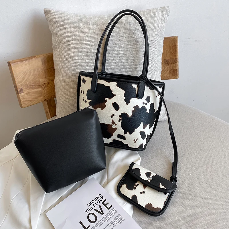 milk cow pattern animal printting elegant shoulder bag set fashion graffiti unique dairy cattle pu leather handbag set for women
milk cow pattern animal printting elegant shoulder bag set fashion graffiti unique dairy cattle pu leather handbag set for women
