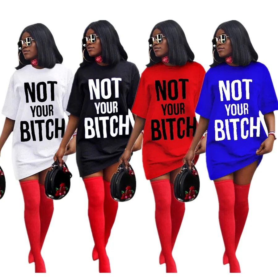 Hot Sale 4 Colors Letter Print Half Short Sleeve Casual Oversized Tshirt Dress Women
Hot Sale 4 Colors Letter Print Half Short Sleeve Casual Oversized Tshirt Dress Women