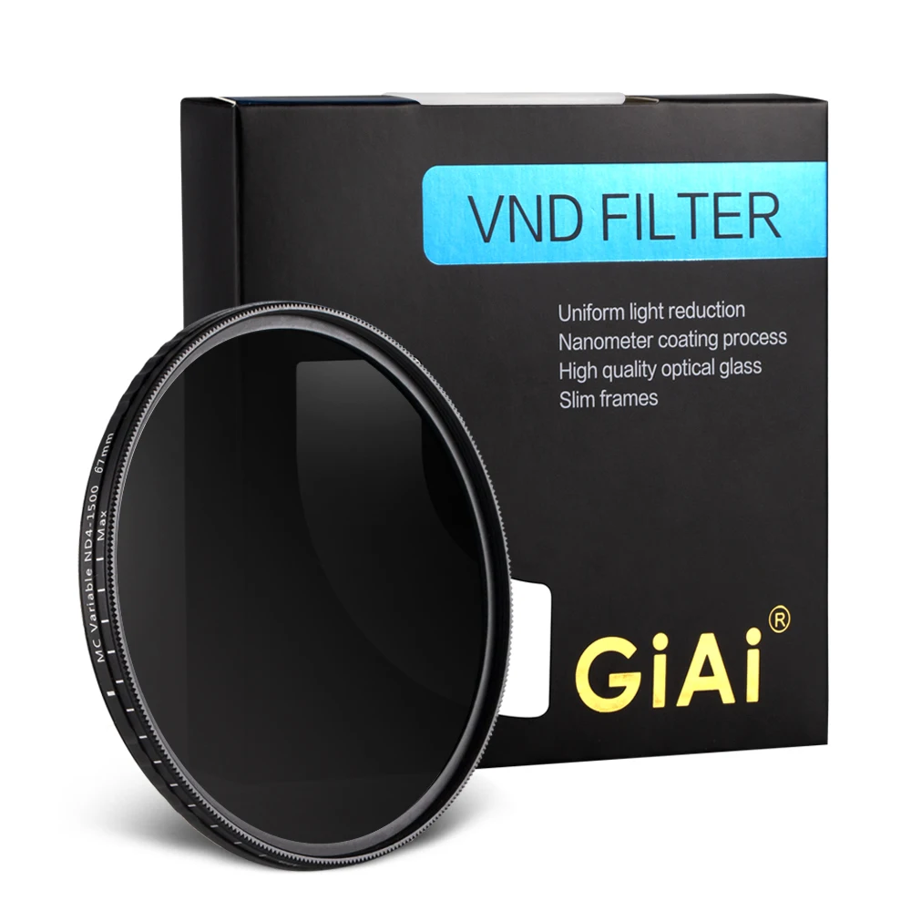 GiAi 49-82mm Variable ND filter optics lens for photography HD variable digital ND camera lens filter
GiAi 49-82mm Variable ND filter optics lens for photography HD variable digital ND camera lens filter