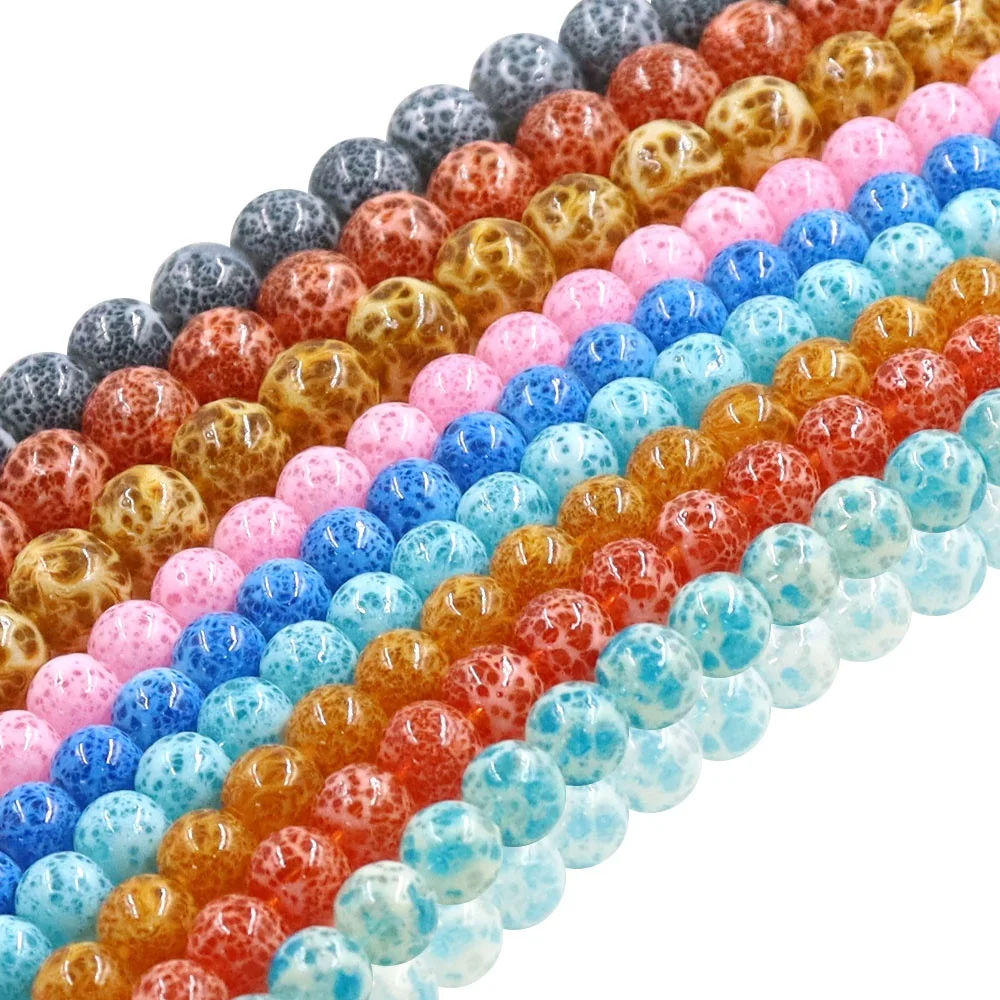 25 colors Colorful Baking Varnish Crystal Round Rough Effect Glass Beads For Jewelry Making, As picture
25 colors Colorful Baking Varnish Crystal Round Rough Effect Glass Beads For Jewelry Making, As picture