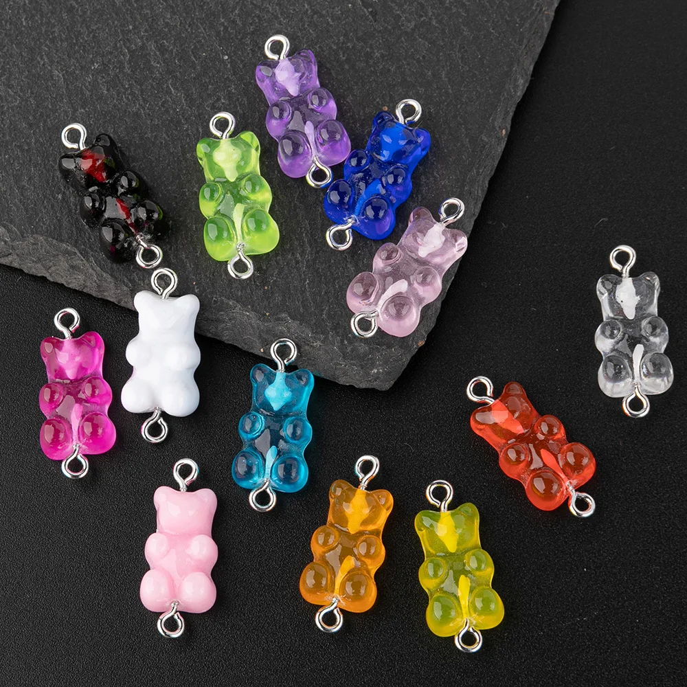 Hesiod 10pcs/bag Diy Jewelry Pendants Colorful Clear Resin Glittery Teddy Bear Charm For Women Necklace Earring
Hesiod 10pcs/bag Diy Jewelry Pendants Colorful Clear Resin Glittery Teddy Bear Charm For Women Necklace Earring