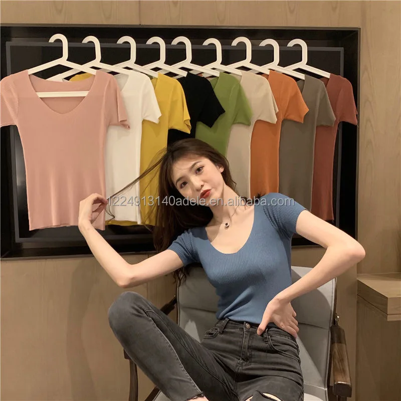 Summer casual Women's short-sleeved knitwear Pullovers Computer Knitted Top Women's sweater Ladies knit sweaters
Summer casual Women's short-sleeved knitwear Pullovers Computer Knitted Top Women's sweater Ladies knit sweaters